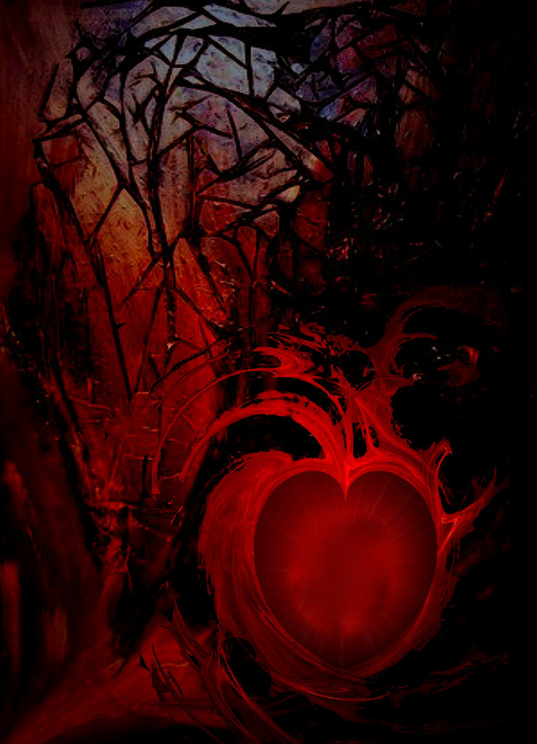 Flammendes Herz Foto Bild Fotomontage Fantasy Mystery Digital Art Bilder Auf Fotocommunity