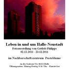 Flammendes Inferno - Hochhäuser in Halle-Neustadt bei besonders rotem Himmel 2009