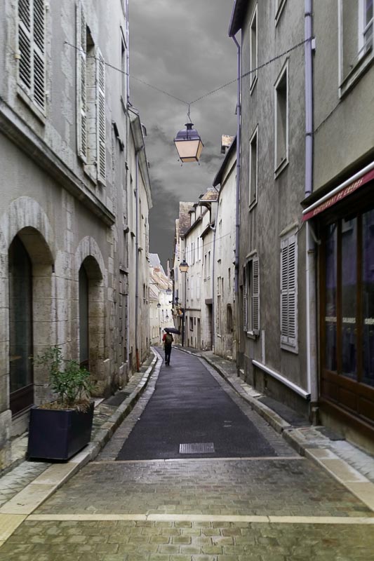 Flaneur mit Regenschirm