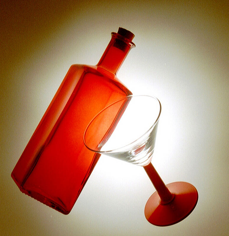 Flasche und Glas