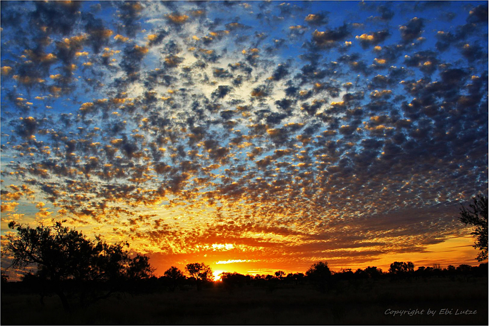 * fleecy clouds and sunset *