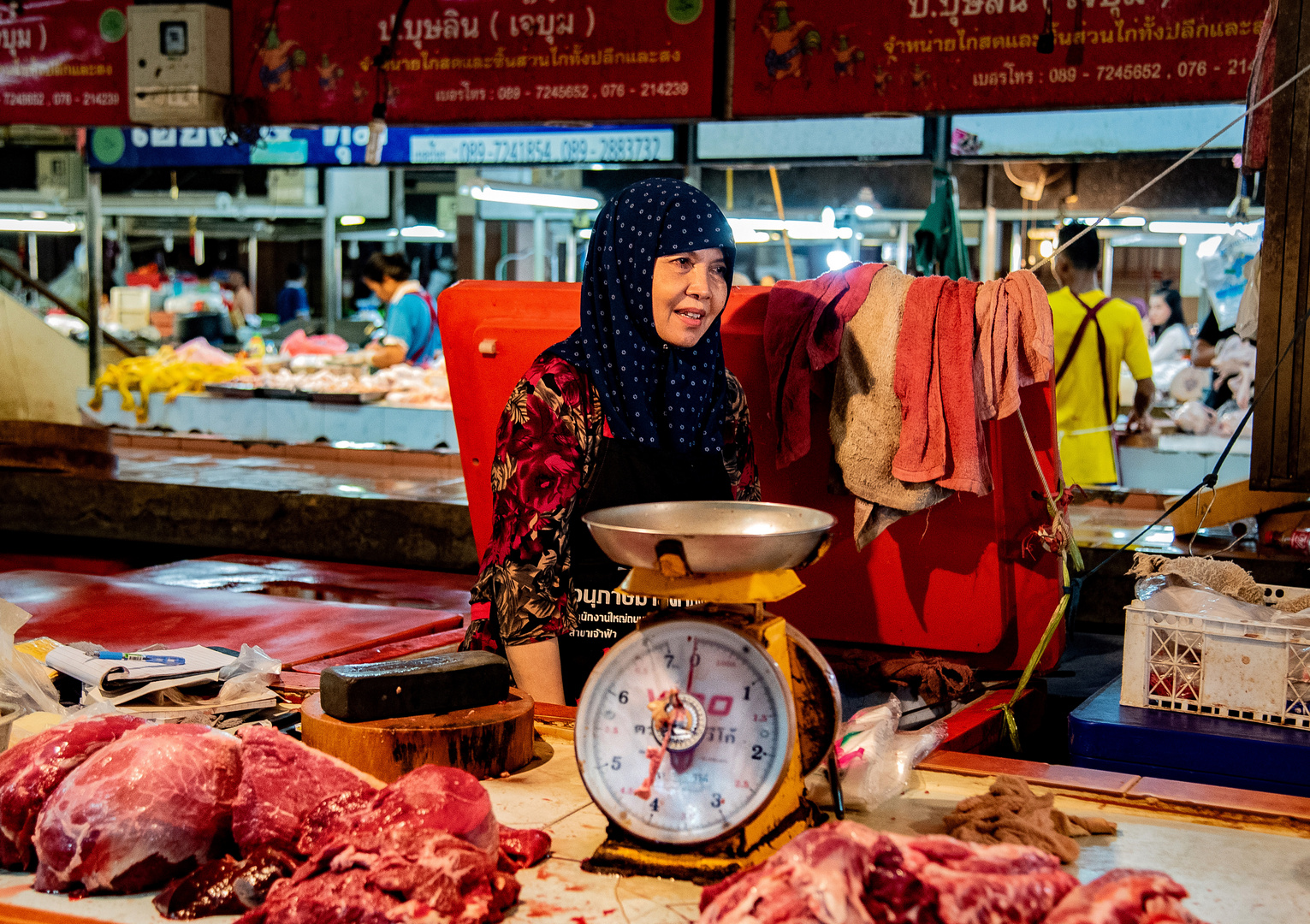 Fleischabteilung auf dem Zentralmarkt in Phuket