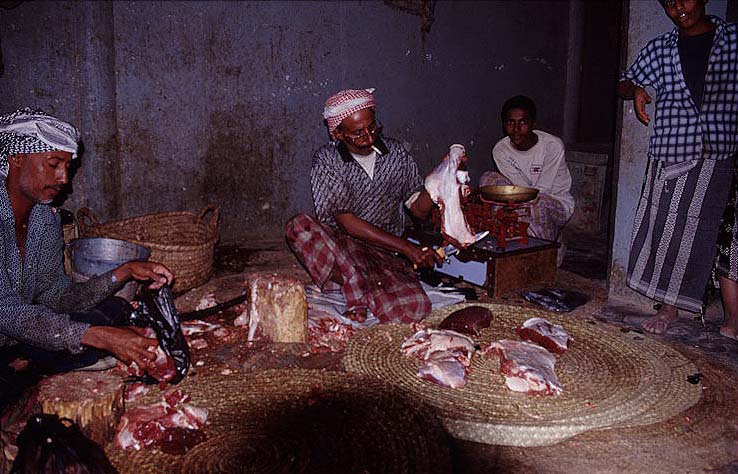 Fleischmarkt in Shibam