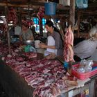 Fleischstand auf dem Markt auf der Insel Phu Quoc