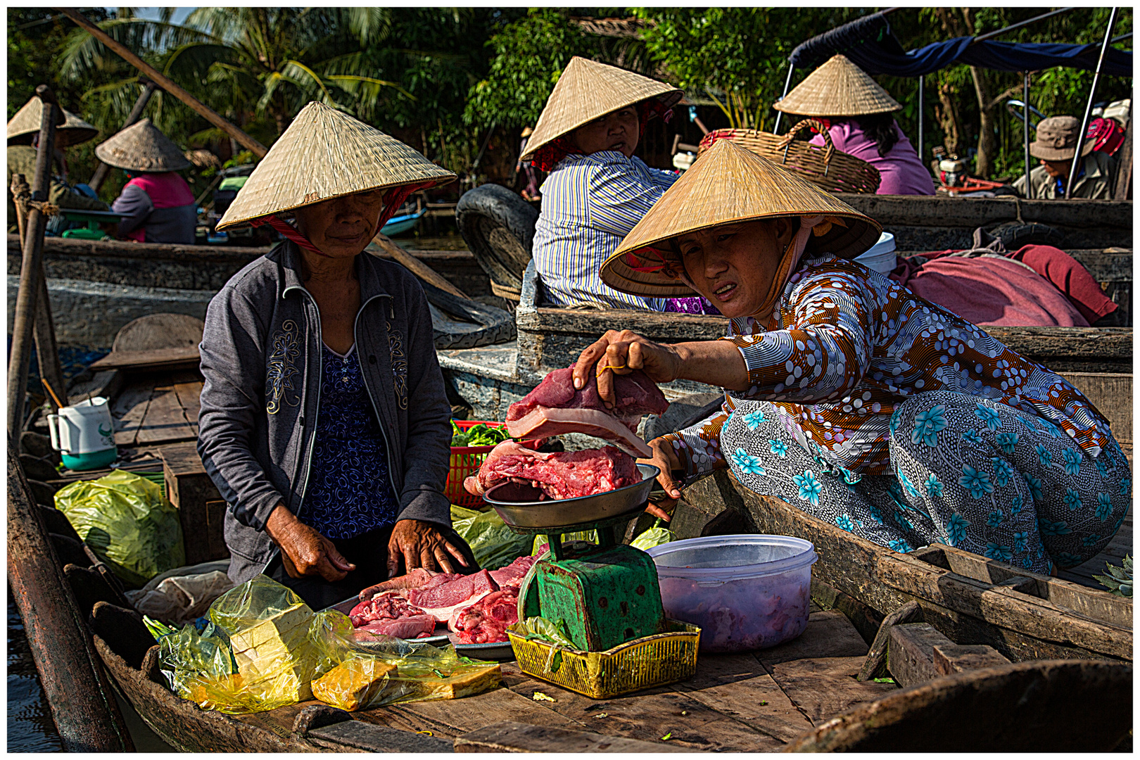 Fleischverkäuferin 2, Serie Handwerker und Händler in Vietnam