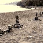 Fleißige Skulpturen Bauer am Strand