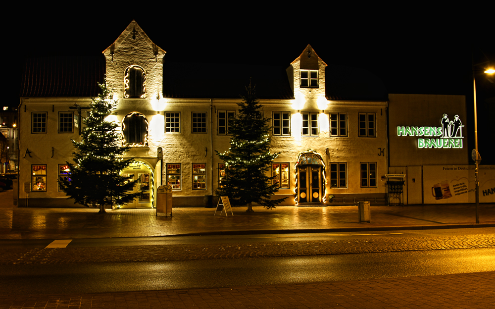 "Flensburg by night - Hansens Brauerei"