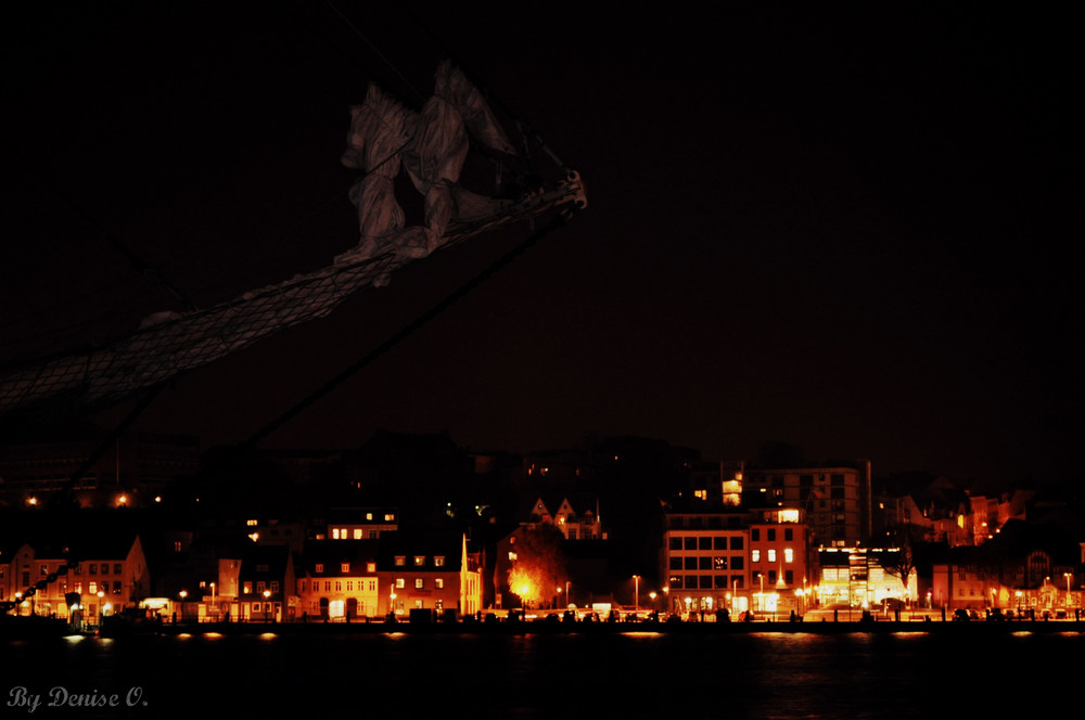 Flensburgerhafen bei Nacht