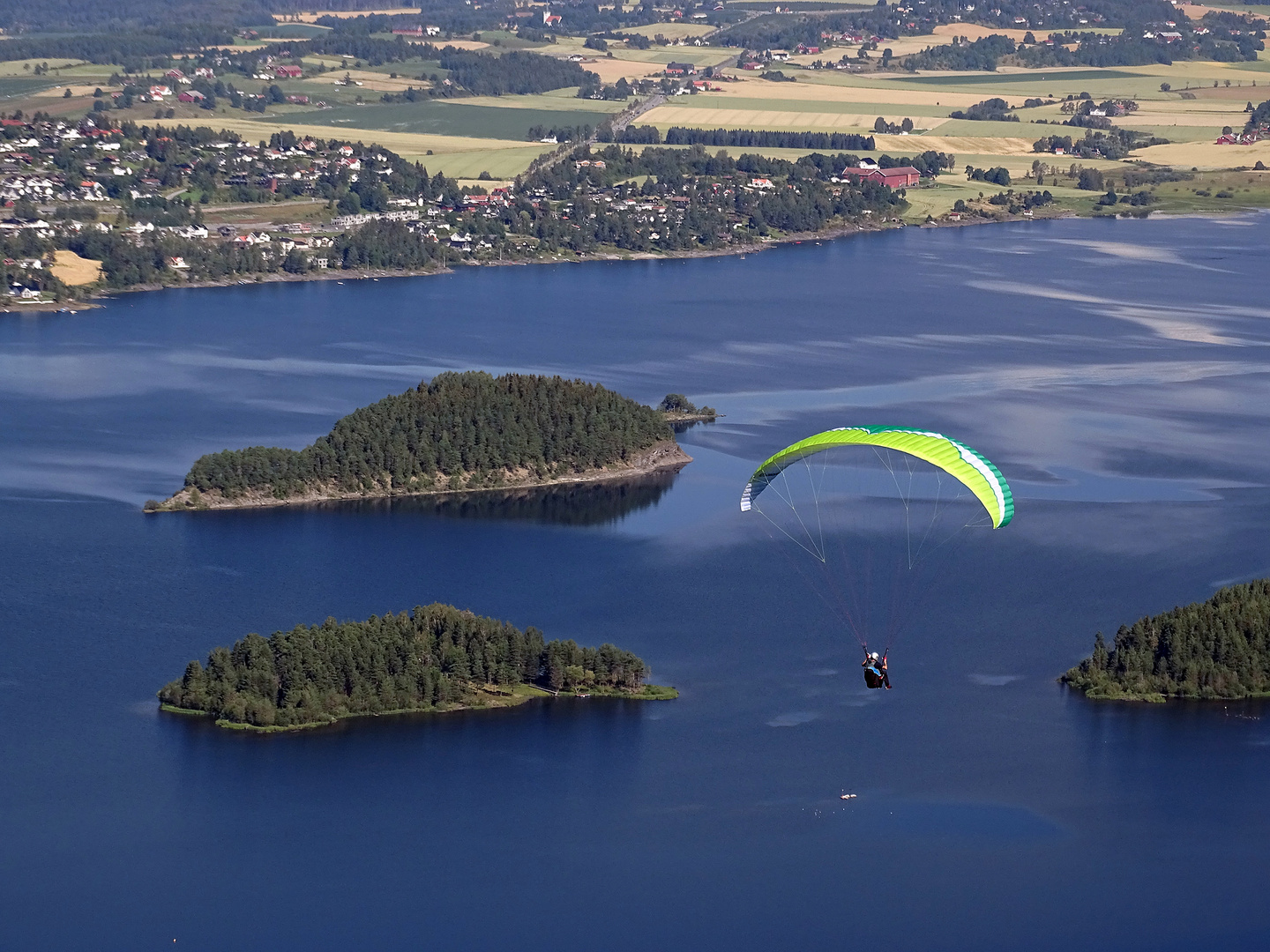 Fliegen über den See