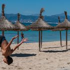 Fliegende am Strand