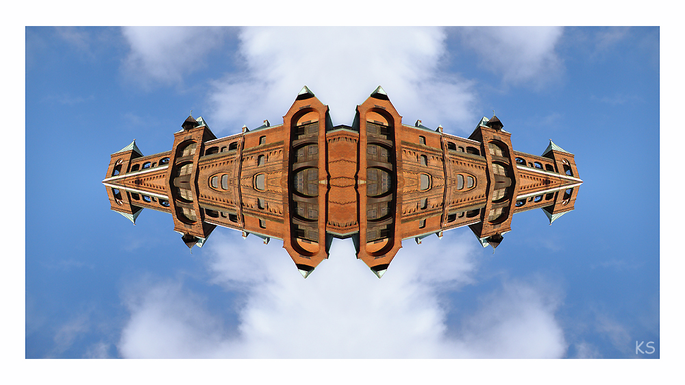 Fliegende Bauten Foto Bild Fotomontage Spiegelungen Hamburger Flugobjekt Bilder Auf Fotocommunity