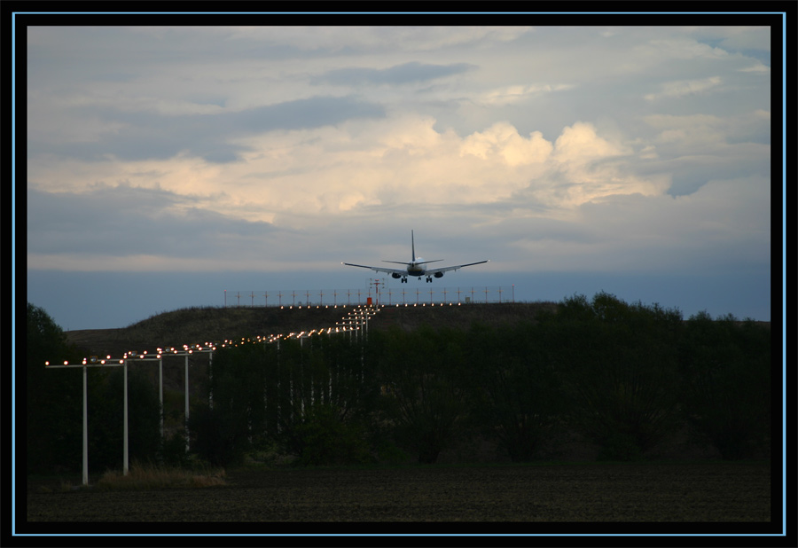 Flieger bei der Landung