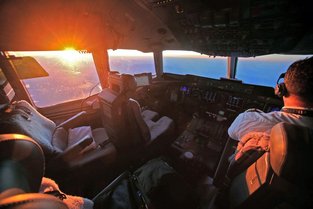 Flight to Africa-Sunrise over the Alps