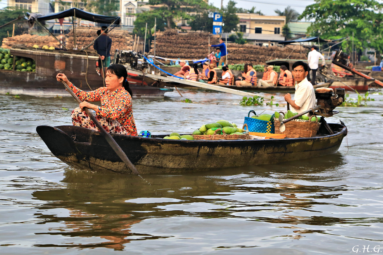 Floating Market in Can Tho Foto