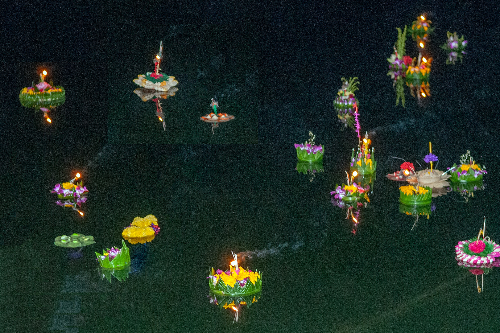 Floating rafts on Loy Krathong