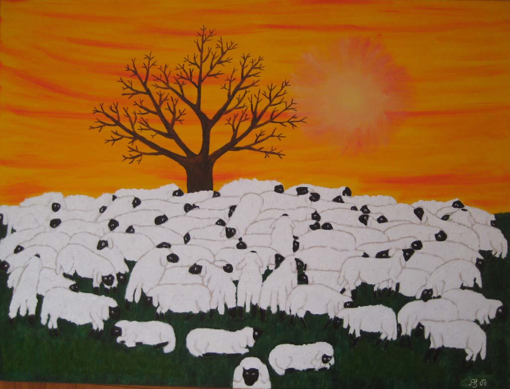  flock -60x80 Öl-