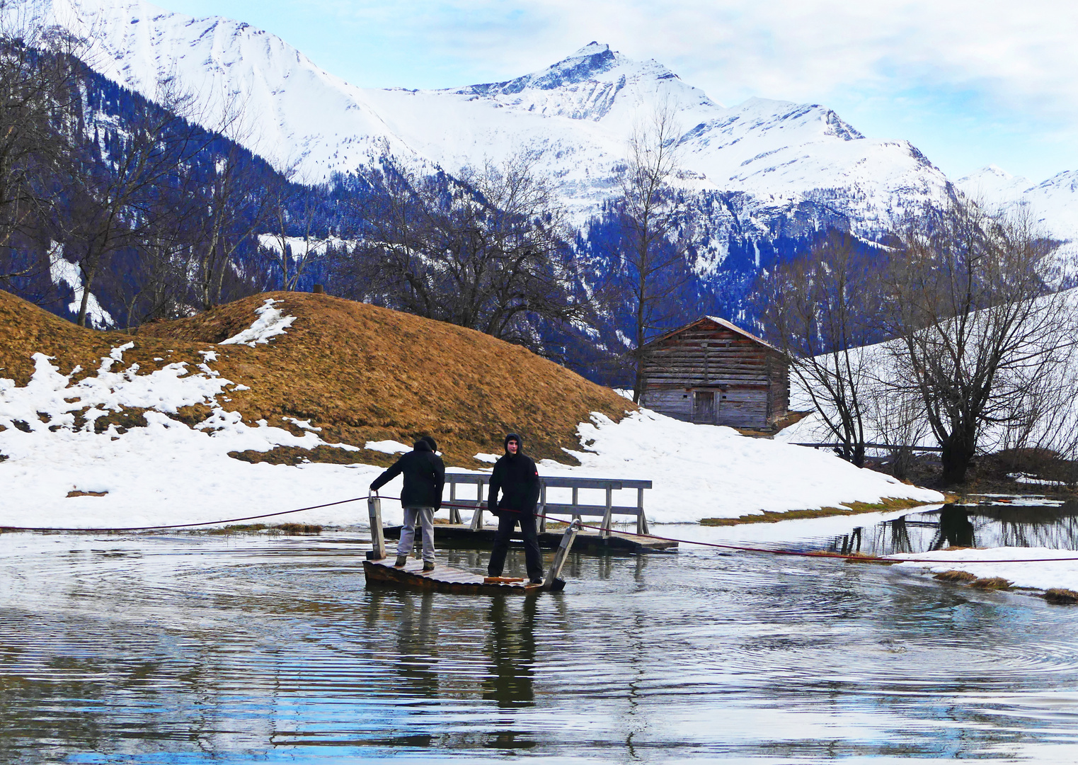 Flösser auf dem Badesee