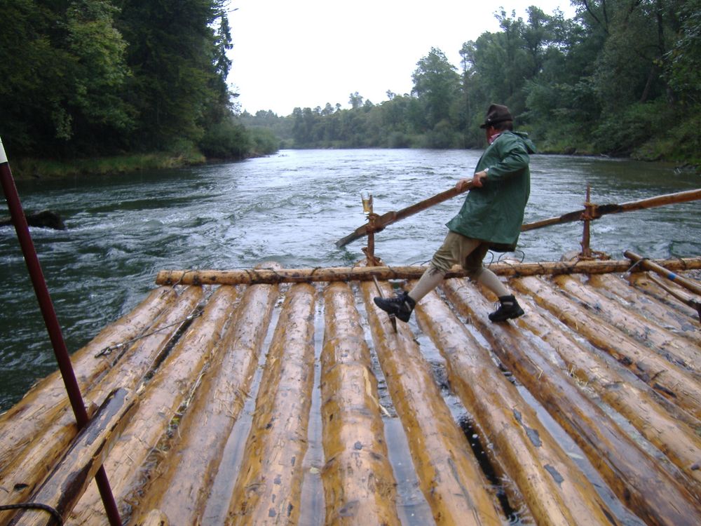 Flößer auf der Isar