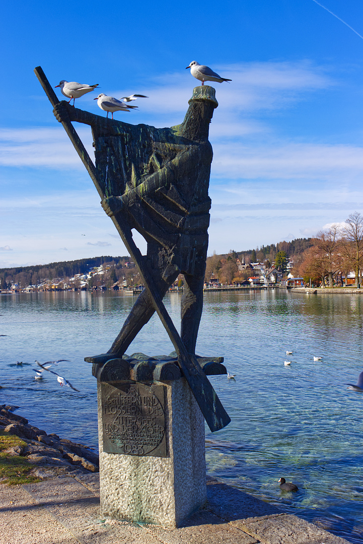 Flösserskulptur am Attersee