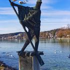 Flösserskulptur am Attersee