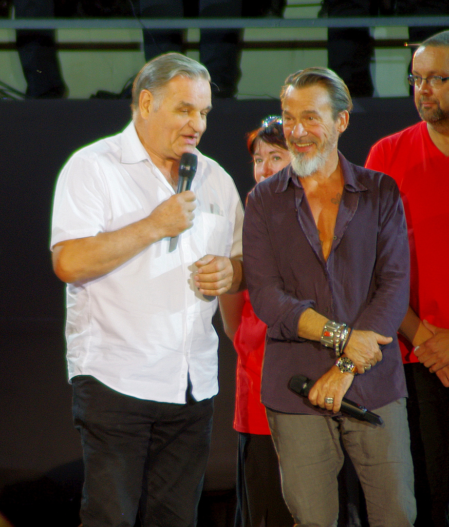 Florent Pagny et le maire d'Alès, hier soir ....