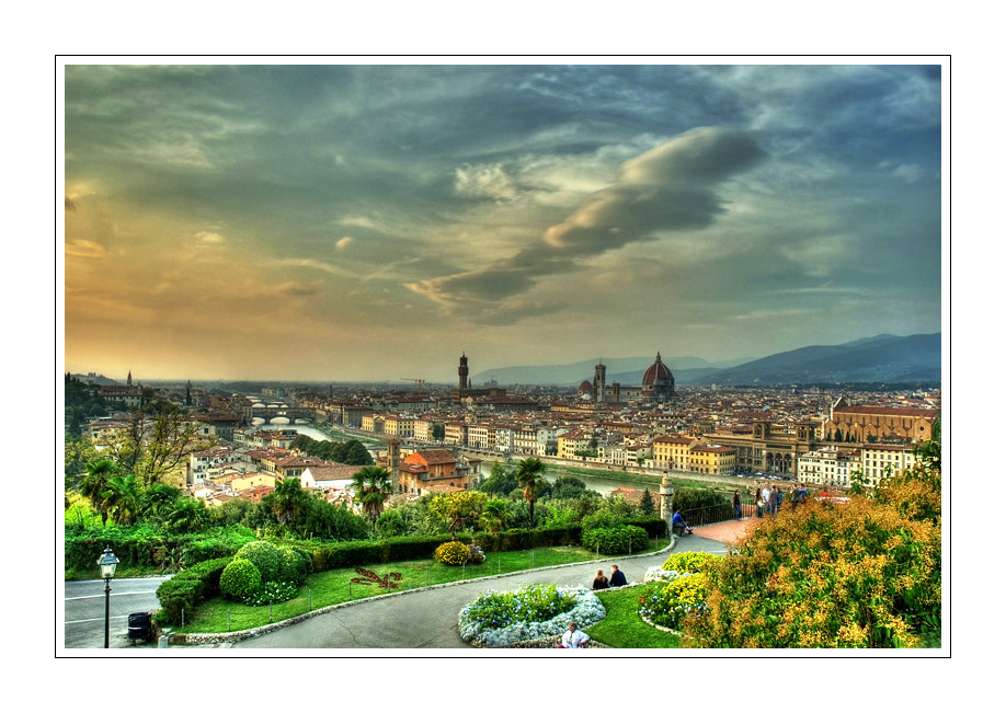 Florenz am Abend vom Piazza Michelangelo