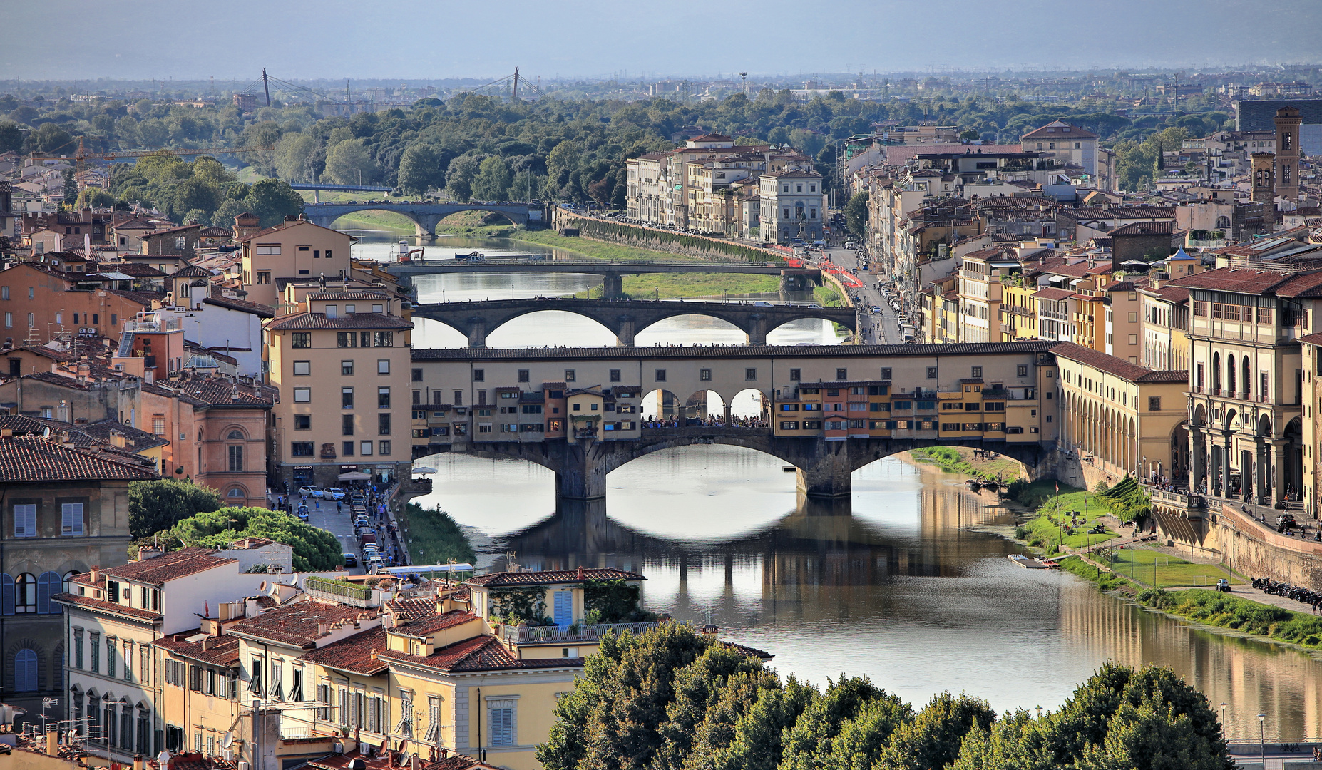 Florenz - Blick vom Piazzale Michelangelo - Ponte Vecchio