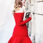 Flounced red Bandage dress hotowdresses