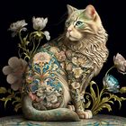 Flower Power Maine Coon Cat - erstellt mit KI