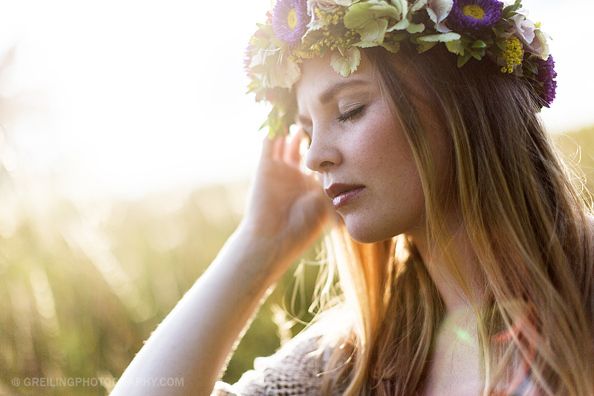 flowergirl in the evening sun