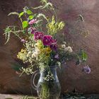 flowers in a glass jar