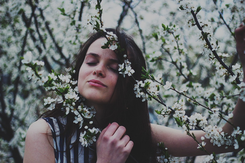 flowers in her hair