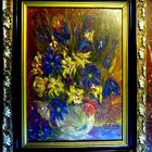 FLOWERS IN VASE-;LIFE STILL-KORNELIUS OIL WORK