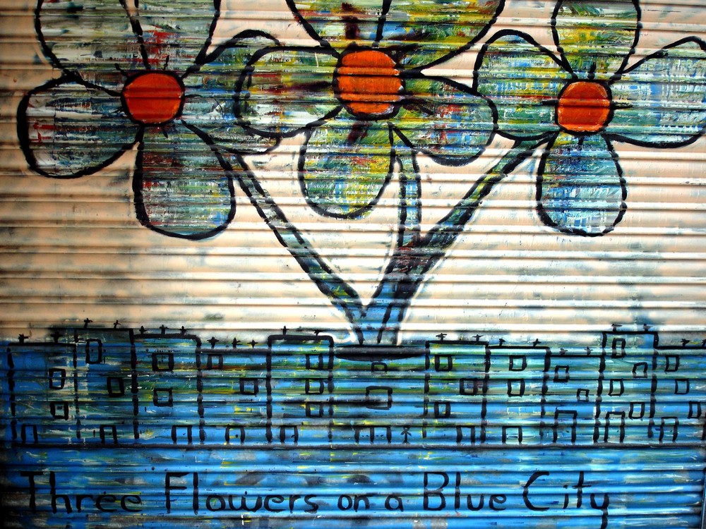 Flowers on a Blue City