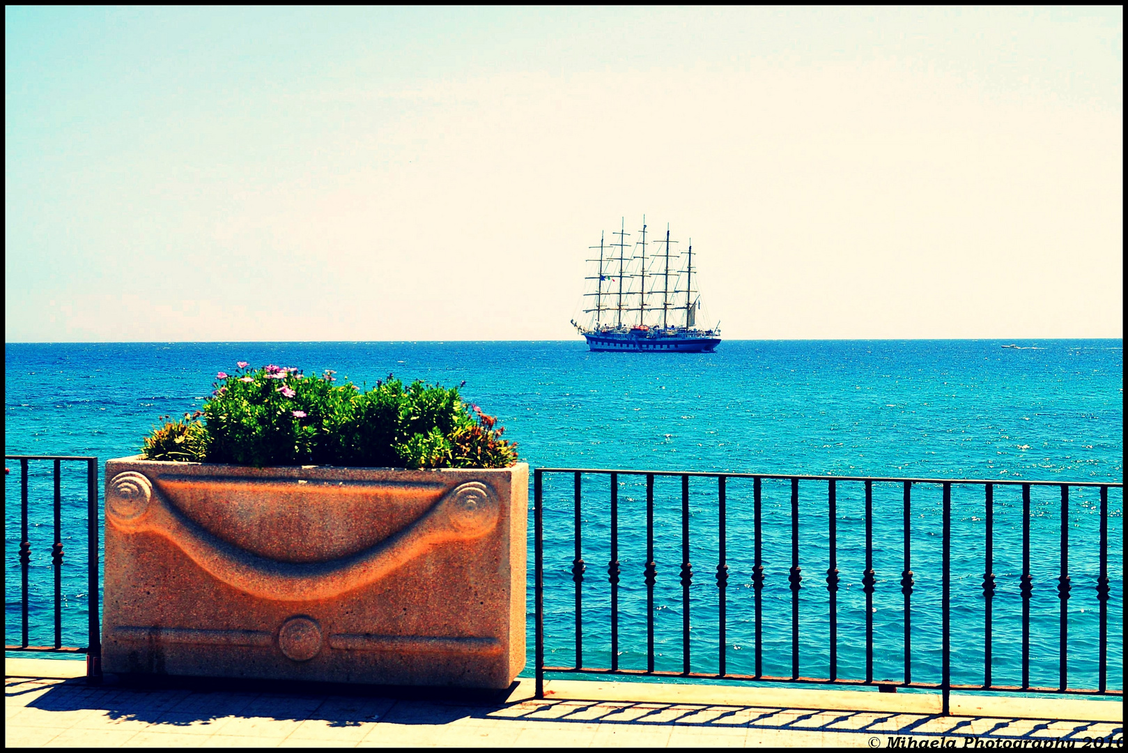 Flowers on the seafront of Giardini Naxos