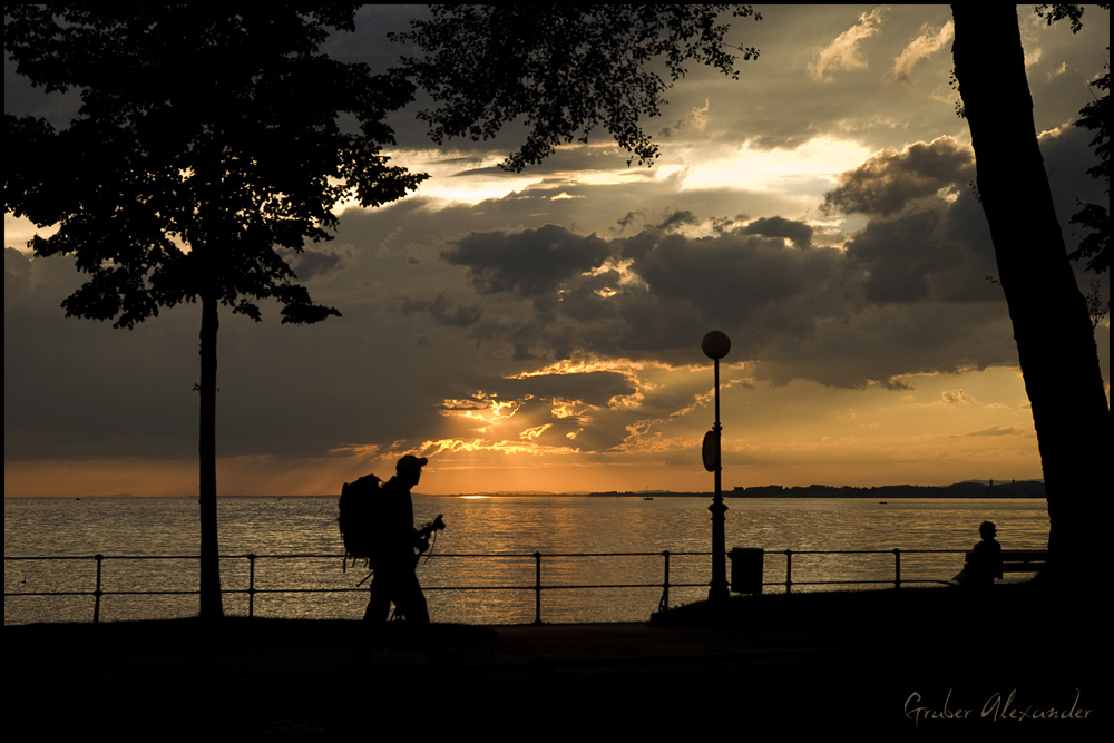 Flucht vor der EM (Sonnenuntergang am Bodensee)