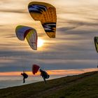 Flug in den Abendhimmel