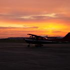 Flug in den Sonnenuntergang