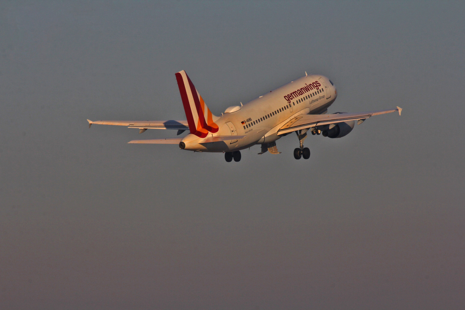 Flug in die Abendsonne