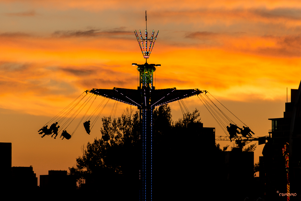 Flug ins Abendrot