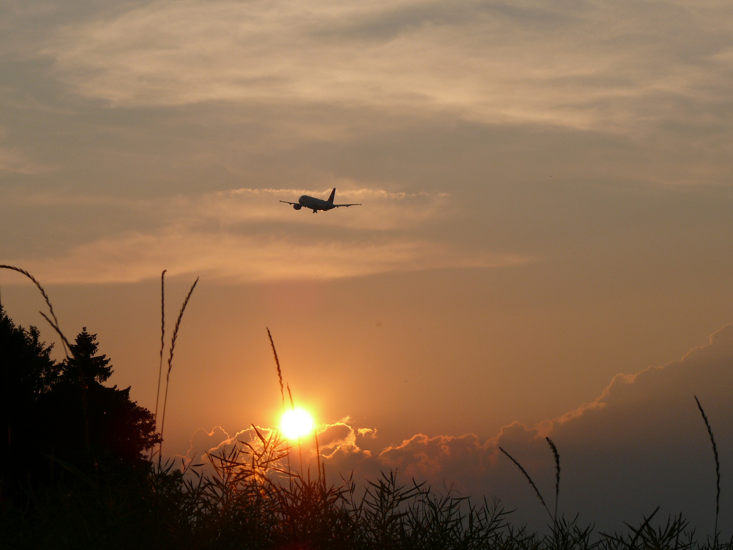 Flug ins Abendrot