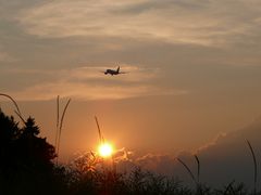 Flug ins Abendrot