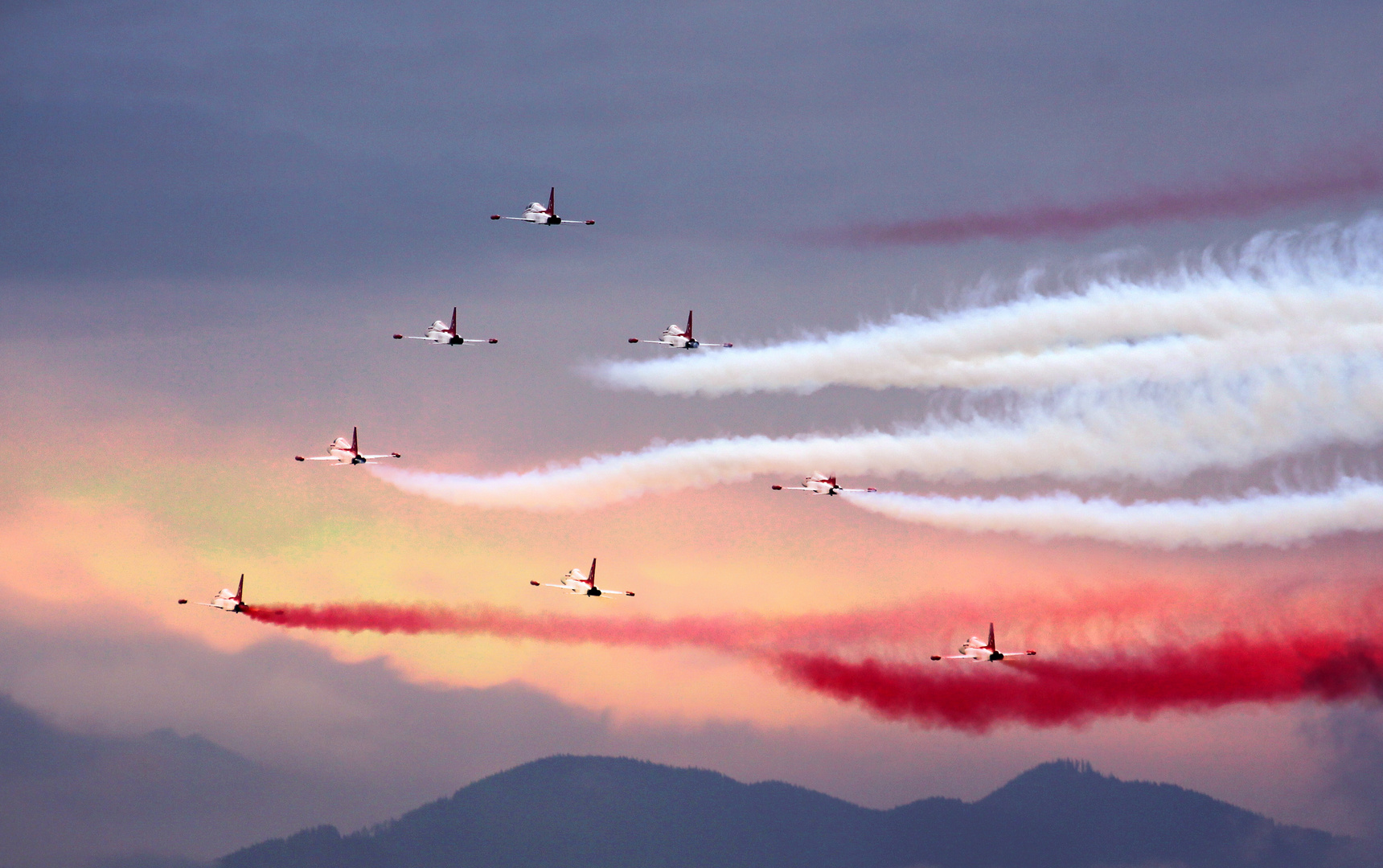 Flug ins Abendrot