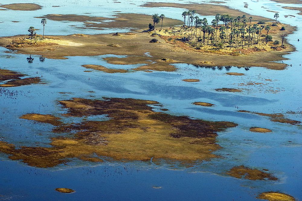 Flug ins Okavango Delta