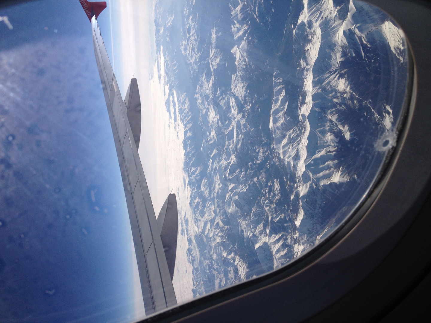 Flug mit Air Berlin AB9311 am 16.4.2013 über die Schweizer Alpen