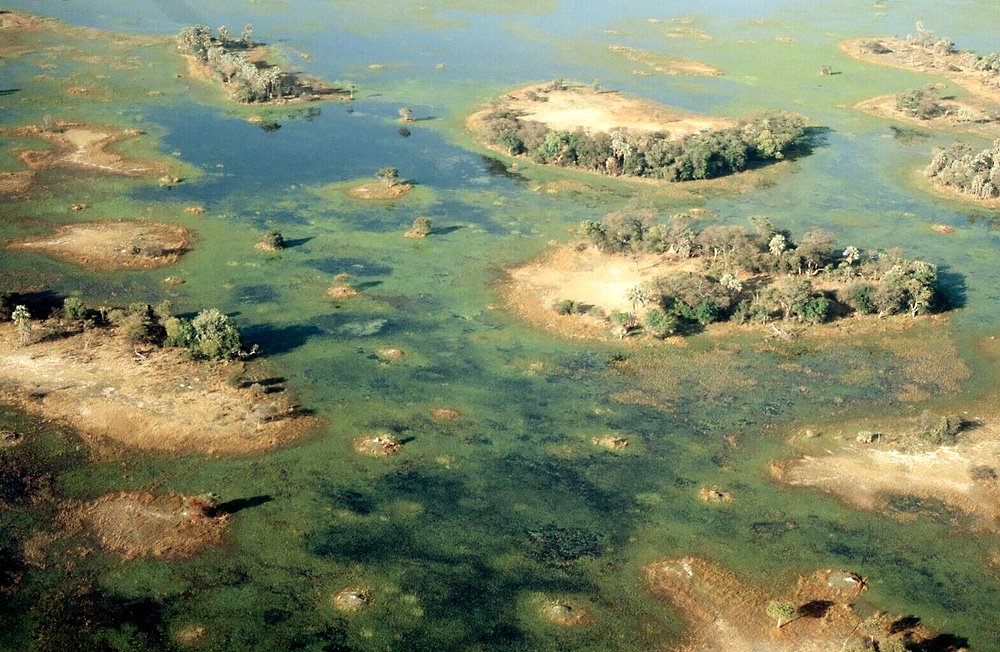 Flug über das Okavango Delta