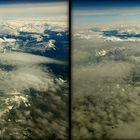 Flug über die Alpen leicht bewölkt   (3D-II-View  Cha-Cha)