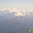 Flug über die Alpen von Italien nach Deutschland