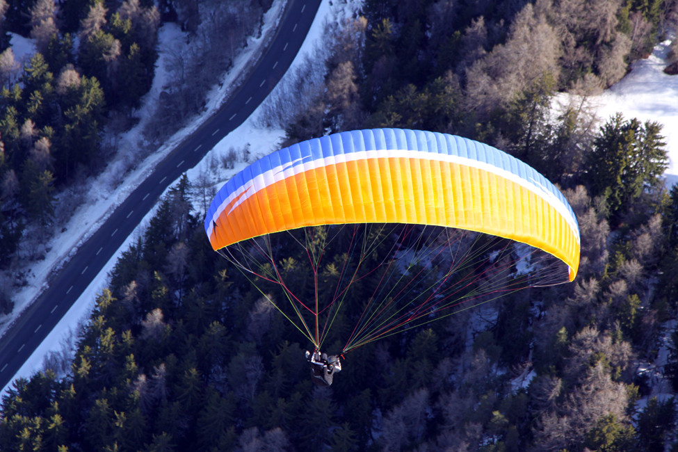 Flug vom Crêt du Midi