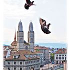 Flug zum Grossmünster, Zürich